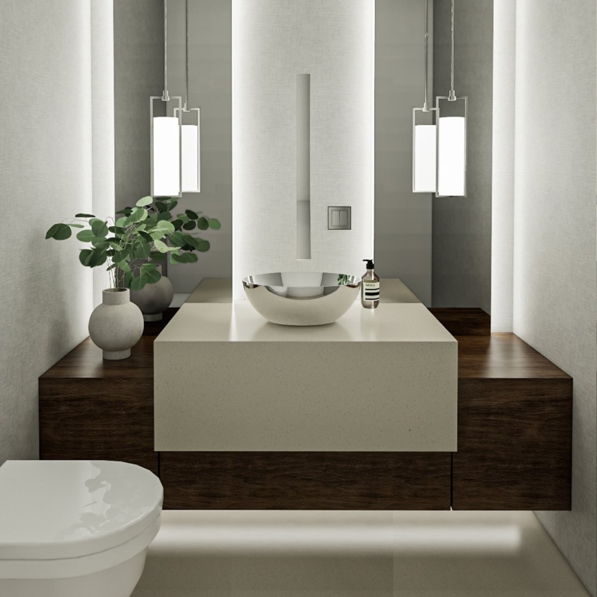 Unike bathroom design rendering